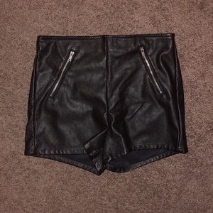 Leather shorts